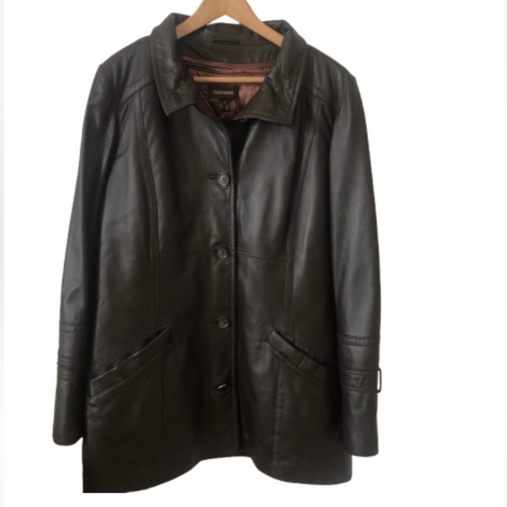 Danier Buttery Soft Dark Brown Leather Jacket Large